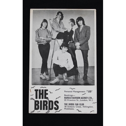 658 - Rolling Stones interest - autographed 'The Birds' promotional card fully autographed by The Birds, i... 