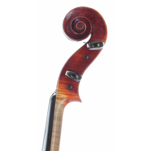 2405 - Good English Tertis Model viola by and labelled Wilfred G. Saunders, 93 Julian Road, West Bridgford,... 