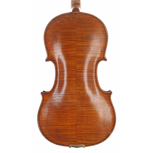 2406 - Good English violin by and labelled William Walton, Maker, Preston.A.D. 1924, no. 65, the two piece ... 