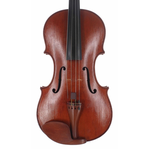 2417 - Good English viola by and labelled Paul Bowers, Newark 1985, the one piece back inlaid with geometri... 