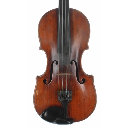 2419 - Interesting early 19th century violin labelled Andréa Castagneri..., the two piece back of plainish ... 