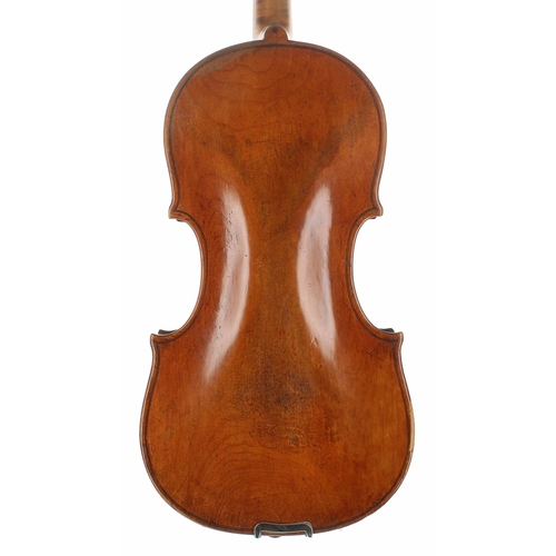 2419 - Interesting early 19th century violin labelled Andréa Castagneri..., the two piece back of plainish ... 