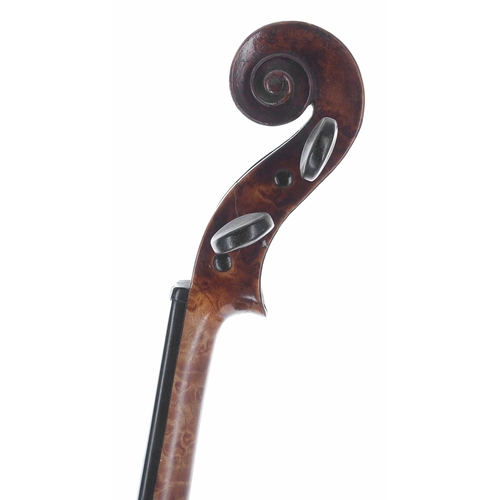 2429 - Interesting English violin of the Furber School circa 1800, the two piece back of faint medium curl ... 