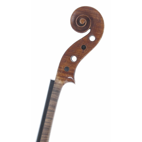 2442 - Early 20th century German violin, 14 5/16