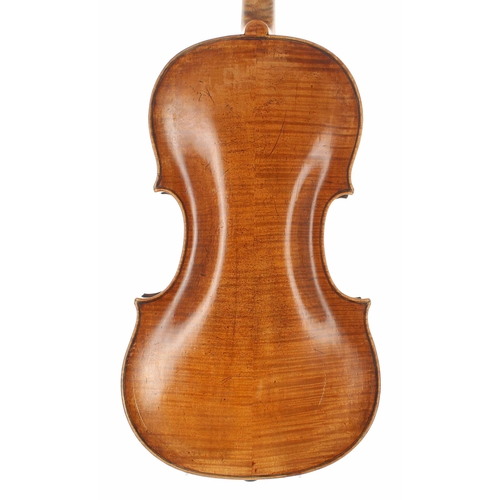 2449 - Late 18th/early 19th century violin of the Klotz School, the two piece back of faint medium curl wit... 