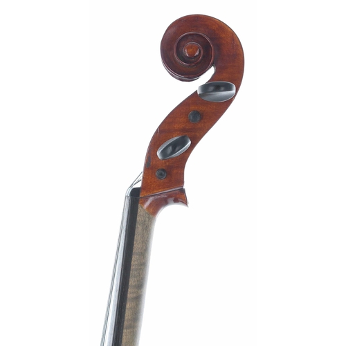 2452 - Italian viola by and labelled Antonio Lechi, Cremona 1923; also signed on the label, the two piece b... 