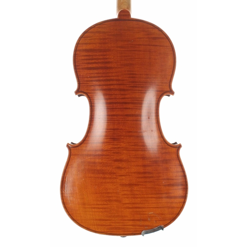 2453 - Good French viola by and labelled J.T.L. Geronimo Barnabetti, Paris, the one piece back of faint med... 