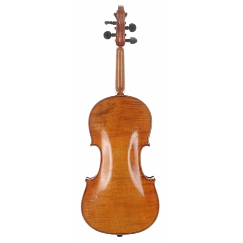 2457 - Late 19th century child's violin, 11 3/16