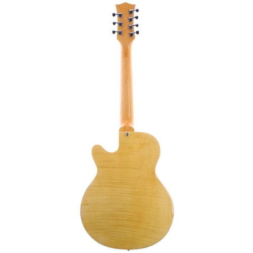 499A - Kleven 7 seven string hollow body electric guitar; Body: natural finished laminated maple, impact bl... 