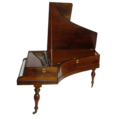 1609 - Good mid 19th century mahogany grand piano by and inscribed Boisselot & Fils, Facteurs du Roi, M... 