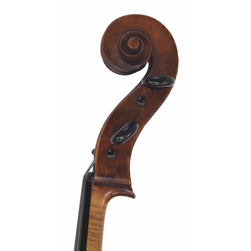 2511 - Good 18th century English violoncello by Joseph Merlin and stamped J. Merlin, London below the butto... 