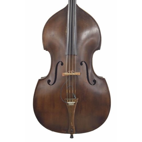 2516 - Early 20th century German double bass, back length 45.75