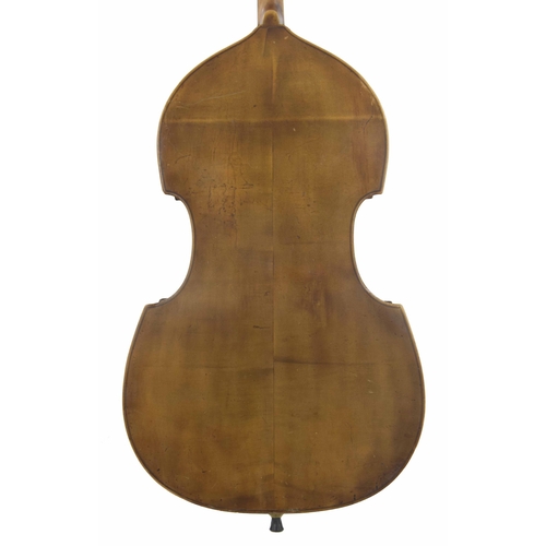 2516 - Early 20th century German double bass, back length 45.75