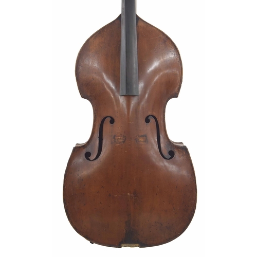 2518 - Good and interesting 19th century double bass, back length 43.25