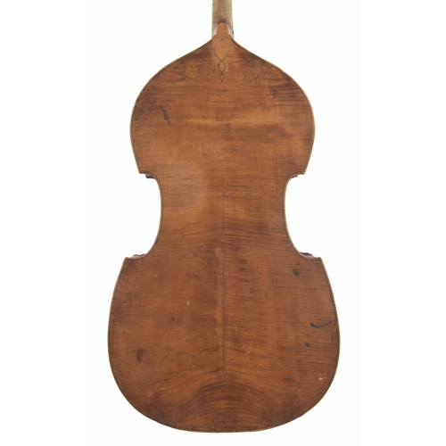 2518 - Good and interesting 19th century double bass, back length 43.25