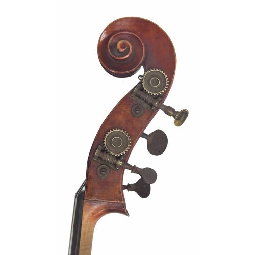 2520 - Fine French double bass attributed to Leon Bernardel of Paris circa 1880, the two piece swell back o... 