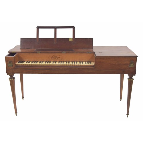 1608 - Interesting early 19th century French mahogany square piano, inscribed L'Epine, Boulevard Montmartre... 