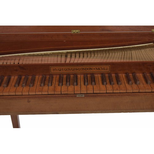 1607 - Good contemporary fiddle back mahogany cased clavichord by Hugh Gough of London, inscribed Hugh Goug... 