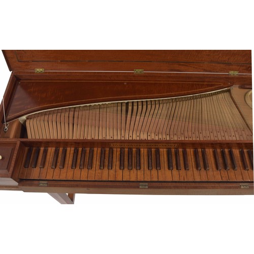 1607 - Good contemporary fiddle back mahogany cased clavichord by Hugh Gough of London, inscribed Hugh Goug... 