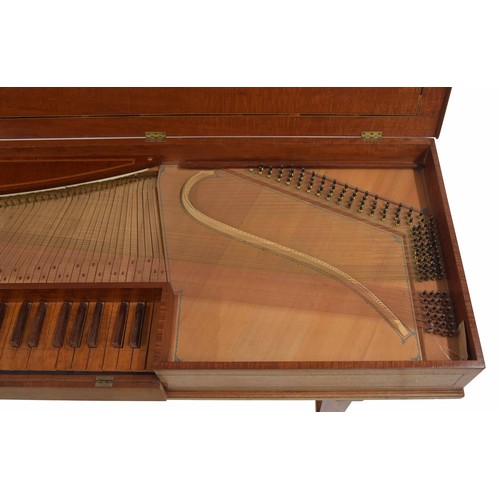 1607 - Good contemporary fiddle back mahogany cased clavichord by Hugh Gough of London, inscribed Hugh Goug... 