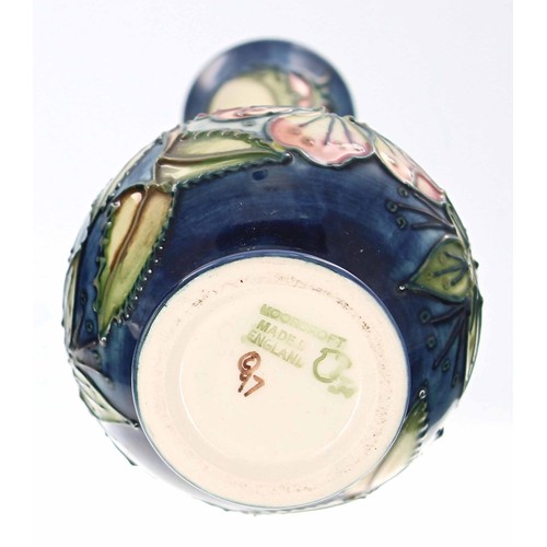 594 - Moorcroft Pottery 'Sweet Briar' slender bottle vase by Rachel Bishop, circa 1997, factory stamps, 6.... 