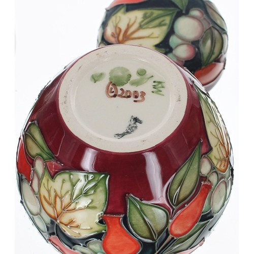 616 - Moorcroft Pottery 'Winter Harvest' ginger jar and cover designed by Sian Leeper, stamped factory mar... 