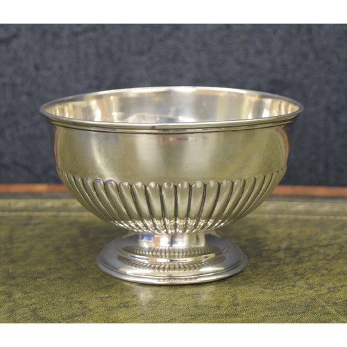 681 - Edward VII silver half reeded pedestal bowl, maker Fenton Brothers Ltd. Sheffield 1902, 5.... 