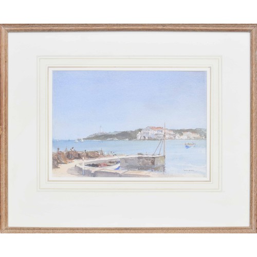 811 - Francis Russell Flint (1915-1977) - 'A Mediterranean Jetty', watercolour, signed, 15