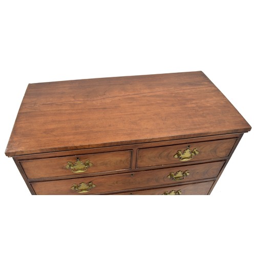 868 - 19th century mahogany chest of drawers, the plain top over two short and three long graduated drawer... 