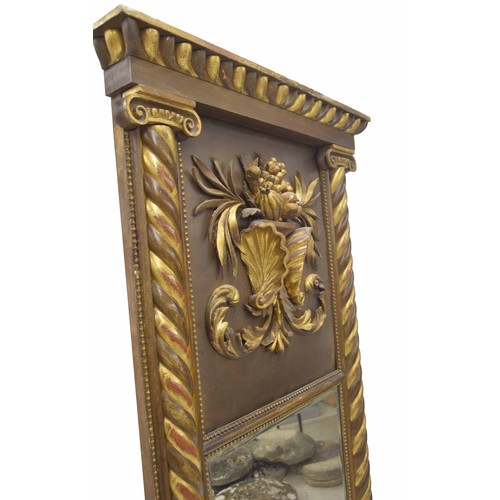 884 - Good large decorative 19th century gilt pier glass wall mirror, 30