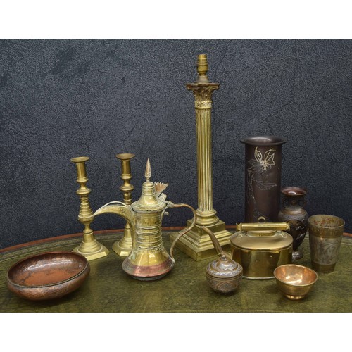 663 - Pair of Victorian brass candlesticks, 11