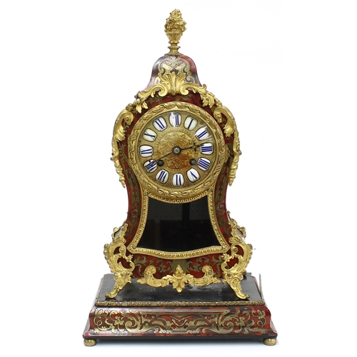 1514 - French Boulle two train mantel clock, the 3.5