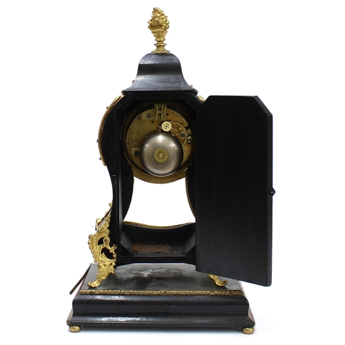 1514 - French Boulle two train mantel clock, the 3.5