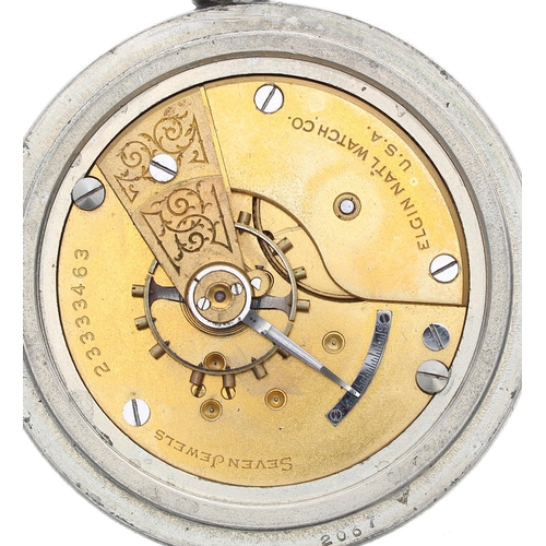 273 - Elgin National Watch Company silveroid lever pocket watch, circa 1920, signed 7 jewel movement with ... 