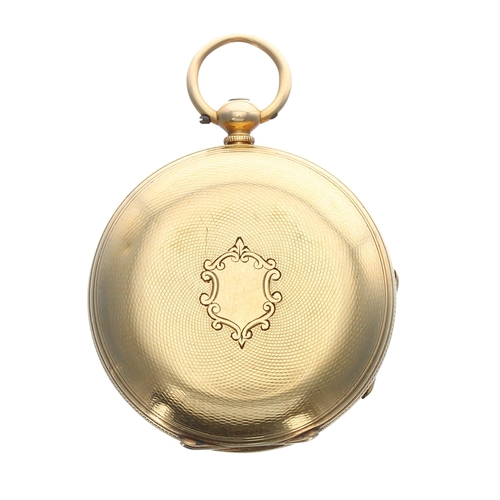 339 - Victorian 18ct lever fob watch, London 1883, the movement signed Gratton, Mansfield, no. 61784, with... 