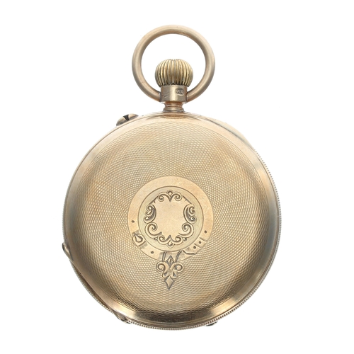 315 - J.W. Benson 'The Bank' 9ct half hunter lever pocket watch, London 1927, gilt three quarter plate mov... 