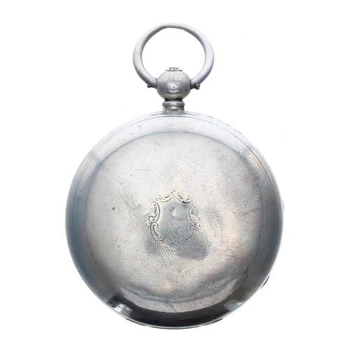 285 - Victorian silver fusee lever pocket watch, London 1849, unsigned movement, no. 10064, with engraved ... 