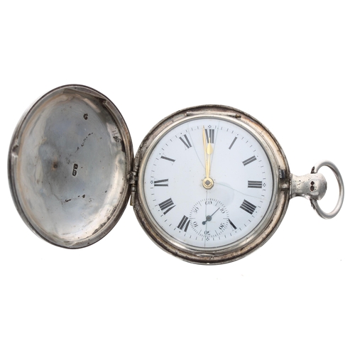 372 - George III silver verge hunter pocket watch, London 1814, the unsigned fusee movement, no. 21602, wi... 