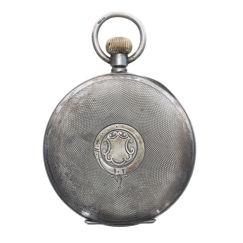 374 - Thos Russell & Son 'Tempus Fugit' silver lever half hunter pocket watch, import hallmarks 1918, ... 