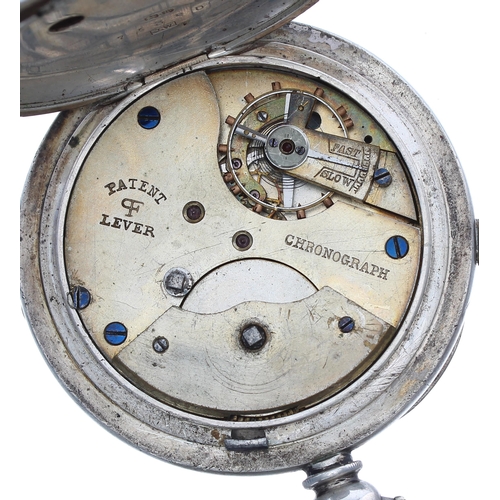 375 - Victorian silver 'Patent Lever Chronograph Greenwich Timekeeper' centre seconds chronograph lever po... 