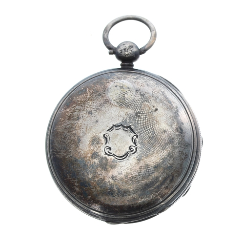 341 - Victorian silver verge pocket watch, Birmingham 1853, the fusee movement signed Thos Barrow, Stockpo... 