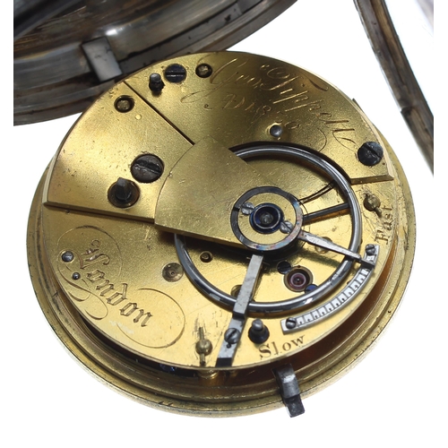 313 - William IV silver fusee lever pocket watch, London 1830, the movement signed Geo. Tippett, London, A... 