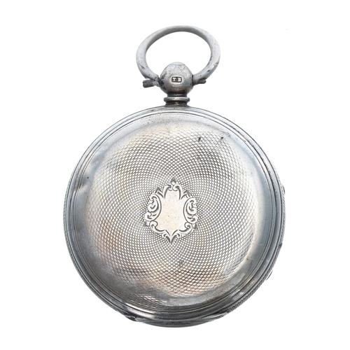 373 - Victorian silver fusee lever pocket watch, London 1866, the movement signed Thos West, 3 Ludgate Hil... 