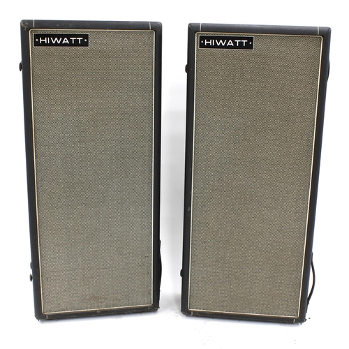 886 - Pair of 1970s Hiwatt 4 x 12 guitar amplifier PA speaker columns, model no SE4126