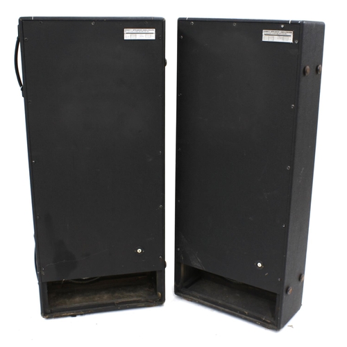 886 - Pair of 1970s Hiwatt 4 x 12 guitar amplifier PA speaker columns, model no SE4126