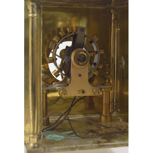 1123 - Eureka Cromwellian brass electric lantern clock, the 7