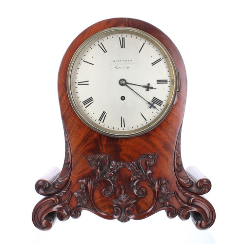 1512 - English mahogany single fusee balloon mantel clock, the 7.5