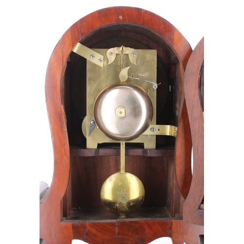 1512 - English mahogany single fusee balloon mantel clock, the 7.5