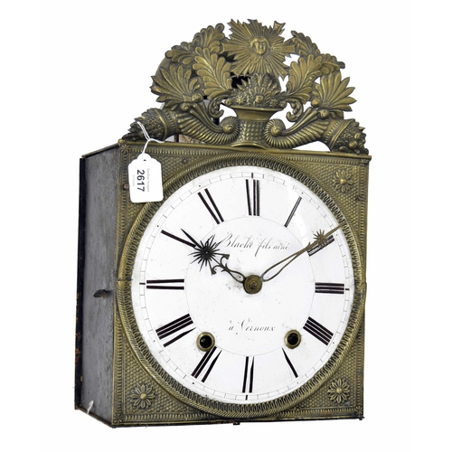 2617 - French Comptoise two train wall clock signed Blache Fils Aine, a Vernoux, the 9.5