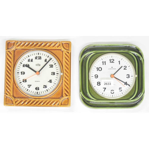 2633 - Two ceramic Quartz wall clocks, to include Junghans and Alfa Haller (2)